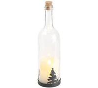 Lunartec Bouteille de vin décorative avec bougie LED vacillante - Sapin