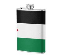 Bouteille de voyage en cuir avec motif drapeau de l'État de Palestine, 236 ml, thermos en acier inoxydable pour boissons, récipient anti-fuite