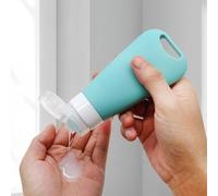 Bouteille de voyage en silicone - 90 ml - Distributeur de shampoing, équipement de camping en plein air, nécessaire pour le lavage du corps, lotions, crème, shampoing, après-shampoing