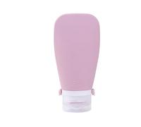 Bouteille de voyage pour articles de toilette en silicone anti-fuite pour distribution de shampooing, après-shampooing, lotion, 90 ml., B