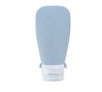 Bouteille de voyage pour articles de toilette en silicone anti-fuite pour distribution de shampooing, après-shampooing, lotion, 60 ml., gray blue