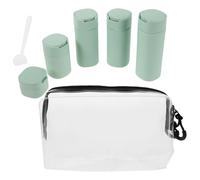 Bouteille de Voyage Rechargeable 100ml en PP Pe, Tube Souple | Shampoing et Lotion, Format Compact Léger, Fuite, Spatule et Pochette, Vert Clair