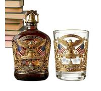Bouteille de Whisky 250 Ans,Drapeau Américain 1776-2026 350 Millilitres - Coffret de bouteilles en verre à whisky commémoratif - Pour Célébration Du Memorial Day Vacances Mariage Et