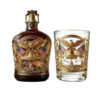 Bouteille de whisky | 350 ml 1776-2026 du 250e anniversaire - Bouteille de whisky patriotique avec verre - Pour collectionneur, fête de l'Indépendance, bar à la maison et party