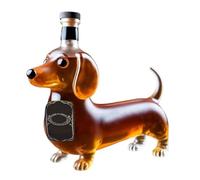 Bouteille de whisky - Bouteille d'alcool en verre de mousse teckel | Conteneur de vin transparent | Dégantre à collectionner avec verre pour salle à manger, bar, restaurant, père,