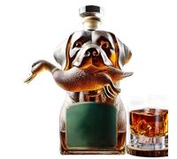 Bouteille de whisky Carafe à décanter de tequila pour chien de chasse avec support pour boissons | Récipient hermétique pour alcool et décoration de table pour fêtes de vin, tequila et bourbon