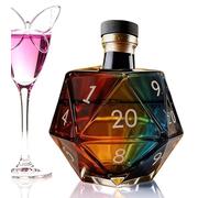 Bouteille de whisky - Carafe en forme de dés vintage 11 x 9,7 cm, verres à liqueur, récipient en verre | Serveur d'alcool élégant pour réunion de famille, fête, maison, hôtel, mariages, Restaurant, ba