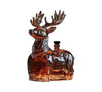 Bouteille De Whisky Décoration D'Intérieur En Verre De Cerf | Porte-Carafe pour Whisky et Alcools Idée Cadeau pour Noël Anniversaire Décoration Maison Bar Bureau Vodka Brandy Vin Tequila
