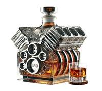 Bouteille de Whisky - Distributeur d'alcool, Carafe en Forme de Moteur V8, Élégante & Originale | Décoration de vin et de bar, parfaite pour la tequila, le bourbon, le brandy, les anniversaires et les