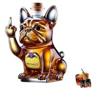 Bouteille de Whisky DrôLe de Bouledogue FrançAis, Carafe à Whisky Bouledogue FrançAis 3d, Verres à Whisky en Forme de Bouledogue GravéS, Cadeaux de Carafe à Vin Uniques pour Hommes, Papa, Mari A type