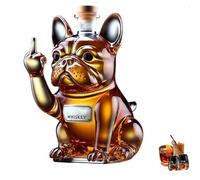 Bouteille de Whisky DrôLe de Bouledogue FrançAis, Carafe à Whisky Bouledogue FrançAis 3d, Verres à Whisky en Forme de Bouledogue GravéS, Cadeaux de Carafe à Vin Uniques pour Hommes, Papa, Mari B type