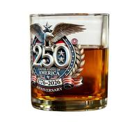 Bouteille de whisky du semi-centenaire du 250e anniversaire des États-Unis, édition créative, de collection en verre avec histoire historique, nouveauté, récipient à liqueur