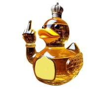 Bouteille de whisky en forme de canard à doigt d'honneur, 300ml en verre soufflé à la main, motif animal amusant, pour rhum écossais, décoration de bar, cadeau(C)