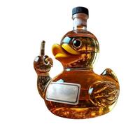 Bouteille de whisky en forme de canard à doigt d'honneur, 300ml en verre soufflé à la main, motif animal amusant, pour rhum écossais, décoration de bar, cadeau(A)
