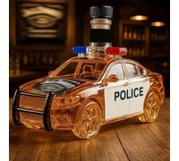 Bouteille de Whisky en Forme de Voiture de Police 300 ML, Carafe en Verre 3D créative sur Le thème de la Voiture, Articles de Bar soufflés à la Main, décoration de Bar, Cadeau(1)