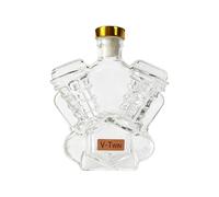 Bouteille de whisky en Verre, carcasse de conception de moteur de moto 3D, bouteille en verre sur le thème de la moto, carafure de whisky vintage pour hommes, cadeau papa