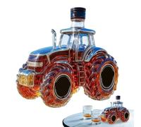 Bouteille de whisky en verre - Modèle verseur de boissons agricoles, carafe à spiritueux rustique | Décoration artistique de barre de forme de tracteur à collectionner avec le volume en verre 300ml