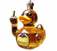 Bouteille De Whisky Middle Finger Duck, Carafe à Whisky En Verre De 30 Cl, Statue De Canard Créative Et Amusante, Bouteille D'alcool Avec Attitude, Pour La Décoration De Votre Bar, Bureau Ou Maison E