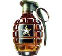 Bouteille de whisky militaire en forme de grenade à la main, bouteille en verre gravée en forme de grenade à main, anti-fuite et durable, design militaire pour le jour du souvenir (B)
