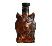 Bouteille de whisky Wolf 2025 - Drôle de loup à whisky - Ensemble unique de verre animal - Loup à whisky pour homme, papa, mari, décoration de bar pour les amateurs de whisky Kjn63 (blanc, 18 x 10 x 8