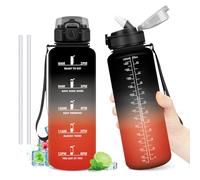 Bouteille d'eau 1.5L, Bouteille d'eau de Motivation avec Marqueur de Temps, Étanche et Réutilisable, Gourde avec Paille sans BPA, Bouteille Réutilisable pour l'école, Sport, Bureau, Yoga, Camping