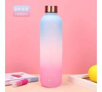 Bouteille D'eau 1l Avec Horodatage Sans Bpa,Bouilloire Conviviale Rée,Réutilisable,Étanche,Fitness,Sport,Voyage En Plein Air - Type Blue Pink-1000ml