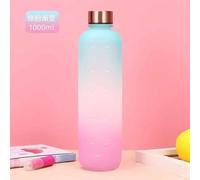 Bouteille D'eau 1l Avec Horodatage Sans Bpa,Bouilloire Conviviale Rée,Réutilisable,Étanche,Fitness,Sport,Voyage En Plein Air - Type Green Pink-1000ml