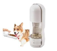 Bouteille d'eau 2 en 1 avec filtre à charbon actif pour chien | Petit distributeur d'eau intégré pour boire, manger, marcher, randonnée, camping, voyage, extérieur, chat, chien, blanc grand