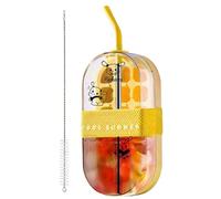 Bouteille d'eau 2 en 1, distributeur de moules, bac à glaçons intégré, système de refroidissement à libération par pression, récipient réutilisable, couvercle à paille, bouteille portable résistante