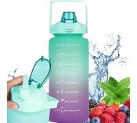 Bouteille d'eau 2L gourde avec paille Bidon portable pour bouteille de voyage