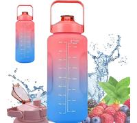 Bouteille d'eau 2L gourde avec paille Bidon portable pour bouteille de voyage