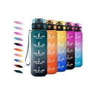 Bouteille d'eau 500ml, Gourde Motivation avec Filtre, Étanche et Réutilisable, Gourde Enfant avec Marqueur de Temps, Bouteille pour Enfant, Voyage, Randonnée, Cyclisme, Fitness, Yoga, Bureau