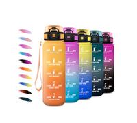 Bouteille d'eau 500ml, Gourde Motivation avec Filtre, Étanche et Réutilisable, Gourde Enfant avec Marqueur de Temps, Bouteille pour Enfant, Voyage, Randonnée, Cyclisme, Fitness, Yoga, Bureau