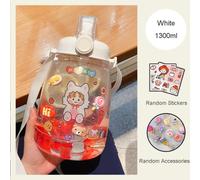 Bouteille D'eau À Grande Capacité 1,3 L, Shaker Avec Poignée, En Plastique, Pour La Course À Pied En Plein Air, Entraînement, Avec Paille, Cocina