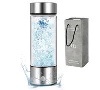 Bouteille D'eau à Hydrogène 420 ml,Générateur D'eau Portable avec électrolyse en 3 Minutes,Rechargeable par USB,Technologie SPE PEM,Eau Riche en Hydrogène pour Maison,Bureau,Voyages,Argenté