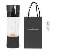 Bouteille d'eau à hydrogène Ioniseur d'eau à électrolyse rapide rechargeable portable avec technologie PEM pour les exercices de voyage au bureau 208 ml Matériau PC transparent et (Noire)