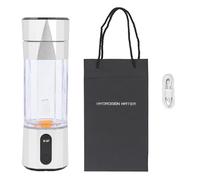 Bouteille d'eau à hydrogène Ioniseur d'eau à électrolyse rapide rechargeable portable avec technologie PEM pour les exercices de voyage au bureau 208 ml Matériau PC transparent et (Argent)