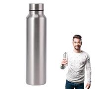 Bouteille d'eau à paroi simple en acier inoxydable, 1 000 ml, grande capacité, anti-fuite, pour sport, gym, voyage, sport