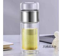 Bouteille D'eau À Thé En Verre Borosilicaté À Haute Teneur,Double Couche,Tasse À Thé,Infuseur,Gobelet,Verres,Filtre À Thé - Type Gray-280ml