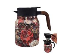 Bouteille d'eau à thé florale rétro - En acier inoxydable, infuseur de thé intégré | 1000 ml Hot Coffee Pot Mini Teapot, bouteille de boisson isolée pour la maison, le bureau, les voyages et la