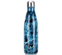 Bouteille d'eau Acier Inoxydable, Gourde Isotherme Réutilisable Gourde Inox sans BPA isolé à Bouteille Isotherme pour Froide Pendant 24heures, Chaude Pendant 12 Heures (Marbre Bleu, 500ml)