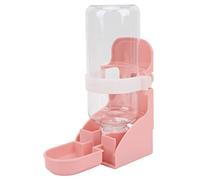 Bouteille d'eau Automatique pour Animaux de Compagnie, 500 ml/17 oz, Petit Distributeur d'eau Suspendu pour Animaux de Compagnie, Hauteur réglable, sans Fuite, mangeoire à Lapin (Rose)