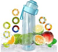 Bouteille d'eau avec 7capsules de saveur bouteille d'eau parfumée aux fruits tasse d'eau parfumée (bleu)