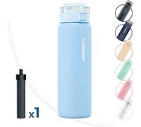 Bouteille d'eau avec filtre Wessper, bouteille en verre borosilicate 680 ml, bouteille d'eau sans Bpa avec filtre pour boissons gazeuses | Bouteille filtre pour l'extérieur, filtre avec charbon actif