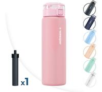 Bouteille d'eau avec filtre Wessper, bouteille en verre borosilicate 680 ml, bouteille d'eau sans Bpa avec filtre pour boissons pétillantes | Bouteille avec filtre pour l'extérieur, filtre avec charbo