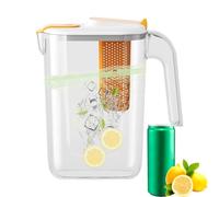 Bouteille d'eau avec infuseur à fruits - 2600 ml avec infuseur à fruits, pichet pour eau froide, infuseurs résistants à la chaleur pour eaux chaudes/froides, boissons infusées de saveurs et thé glacé