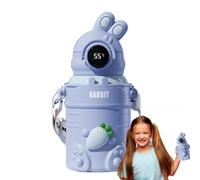 Bouteille d'eau avec paille,Bouteille d'eau avec paille | Jolie bouteille en acier inoxydable de 500 ml isolée | de boisson pour avec affichage numérique de la température, tasse de vo
