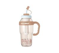 Bouteille d'eau avec poignée et grandes bouteilles d'eau pour filles avec bouchon de 1,2 l - Bouteille d'eau de sport - Tasse à café avec mots (B, A)