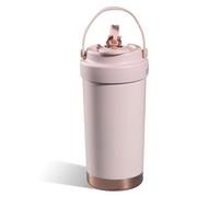 Bouteille d'eau avec revêtement en céramique pour boissons froides - Grande capacité - 500 ml - Anti-fuite - Couvercle à paille - Tasse à café pratique - Anti-fuite - Récipient d'eau isotherme