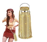 Bouteille d'eau avec strass : bouteille isotherme brillante, récipient isolé avec paillettes, flacon d'hydratation rechargeable de 350 ml, boisson mousseuse élégante pour femmes et filles